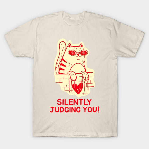 Silently judging you funny cat T-Shirt by Purrfect Shop